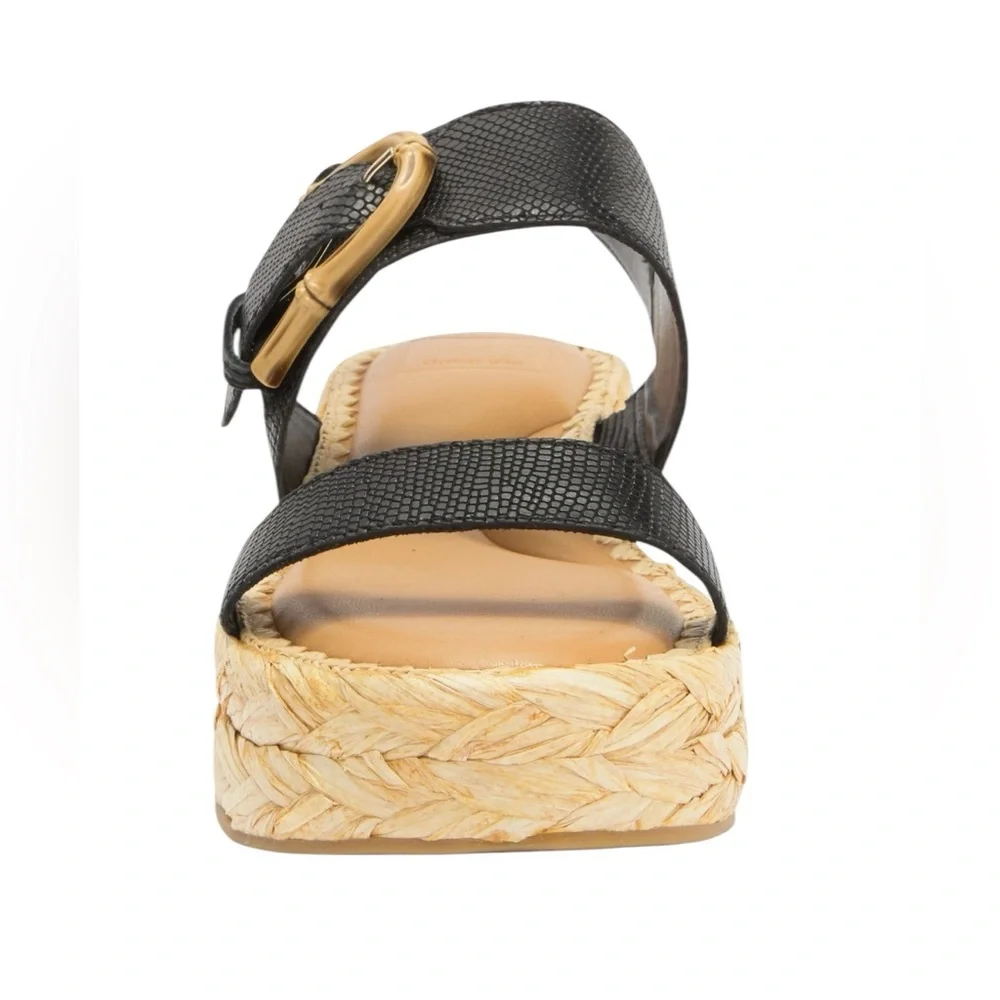NWT Dolce Vita Chera Women's Black Slingback Sandals Size 9 Wedge‎ Platform